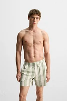 STRIPED REGULAR SWIMMING TRUNKS