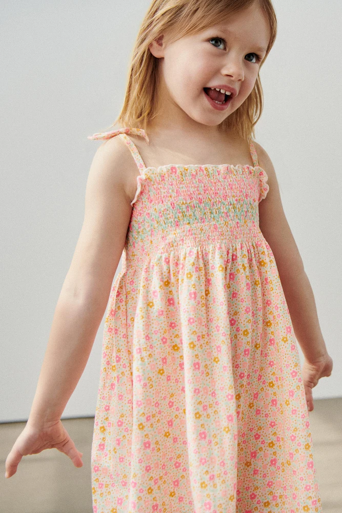 FLORAL ELASTIC STRAP DRESS