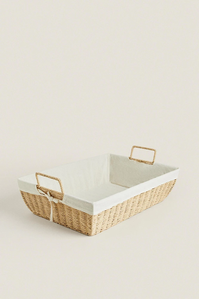 IRONING BASKET WITH FABRIC LINING