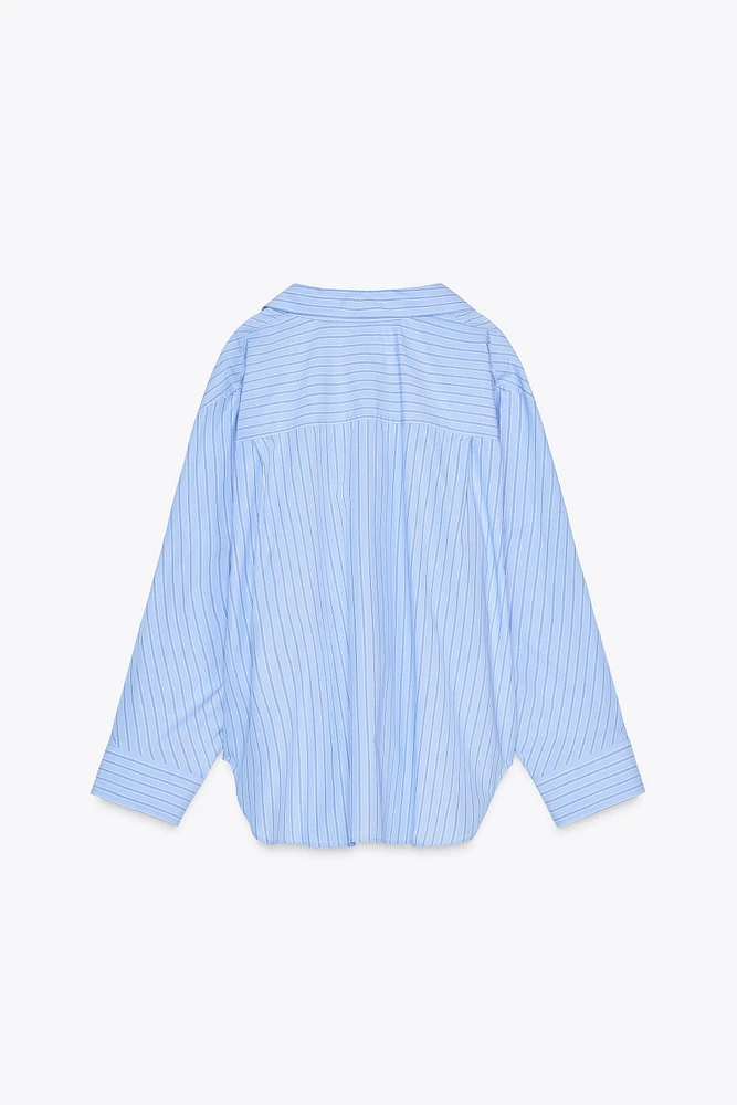 STRIPED OVERSIZED POPLIN SHIRT