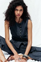 GILET CROISÉ EN LIN