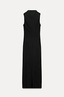 RUCHED MIDI DRESS