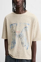 PRINTED WASHED KNIT T-SHIRT