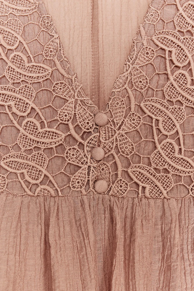 TEXTURED CROCHET BLOUSE