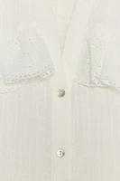 SHORT SLEEVE RUFFLE BLOUSE