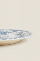 FLORAL EARTHENWARE DESSERT PLATE