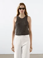 Cotton blend cutwork top
