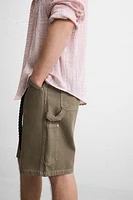 CARPENTER POCKET DENIM SHORTS