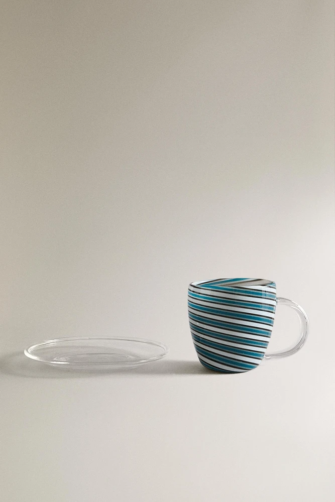 TASSE SOUCOUPE BOROSILICATE SPIRALE