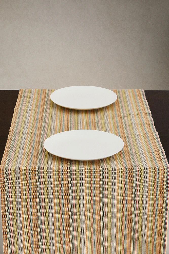 CHEMIN DE TABLE COTON RAYURES