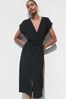 FLOWY BELTED DRESS
