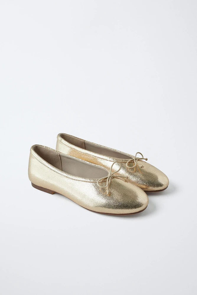 METALLIC BALLET FLATS