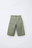 LONG BERMUDA EN DENIM EFFET DÉLAVÉ