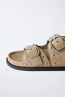 STUDDED BUCKLE SANDALS