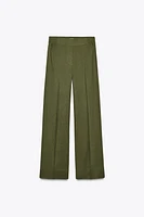 LINEN BLEND WIDE LEG PANTS