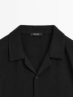 Linen blend short sleeve shirt