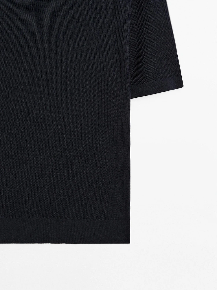 T-shirt manches courtes en maille texturée