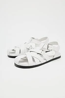 FLAT LEATHER FISHERMAN SANDALS