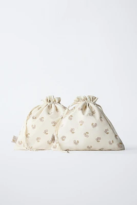 LOT DE DEUX PETITS SACS À FLEURS