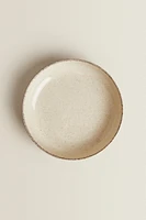 PORCELAIN SOUP PLATE WITH ANTIQUE FINISH RIM