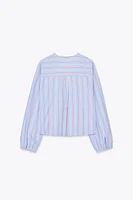 STRIPED TIE POPLIN SHIRT