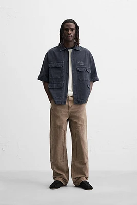 EMBROIDERED UTILITY POCKET SHIRT