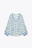 METALLIC THREAD PRINTED BLOUSE