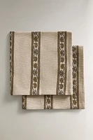 FLORAL PRINT NAPKINS WITH BORDERS (SET OF 2)