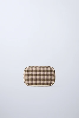 PLAID TOILETRY BAG