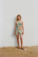 STRIPED KNIT TOP WITH SEA MOTIFS