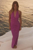 RUCHED HALTER DRESS
