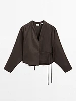 Chemise fluide en lin avec nœud - Studio