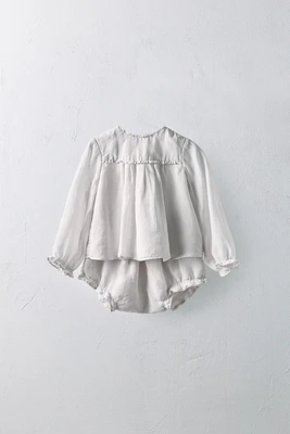 1-24 MOIS/ ENSEMBLE BLOUSE ET CULOTTE 100 % RAMIE ÉDITION LIMITÉE