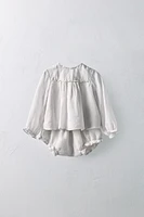 1-24 MOIS/ ENSEMBLE BLOUSE ET CULOTTE 100 % RAMIE ÉDITION LIMITÉE