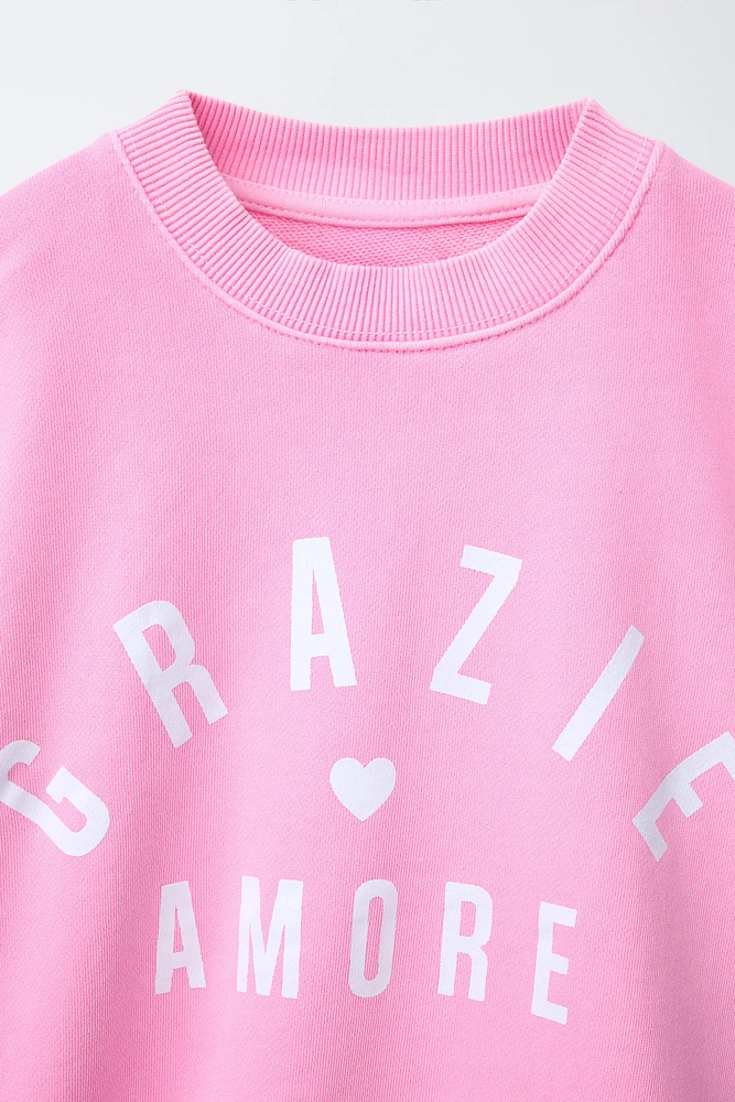 TEXT PRINT SWEATSHIRT