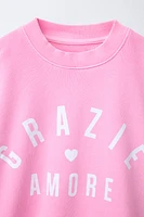 TEXT PRINT SWEATSHIRT