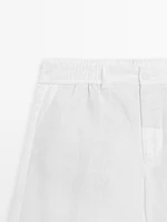 Bermuda semi-jogger 100 % lin