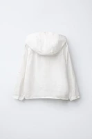 LINEN HOODED OVERSHIRT