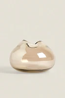 VASE VERRE RECYCLABLE BRILLANT BAS