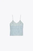 RUFFLED CRINKLE EFFECT TOP