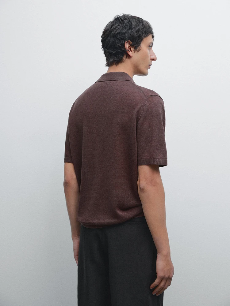 Polo en maille 100 % lin