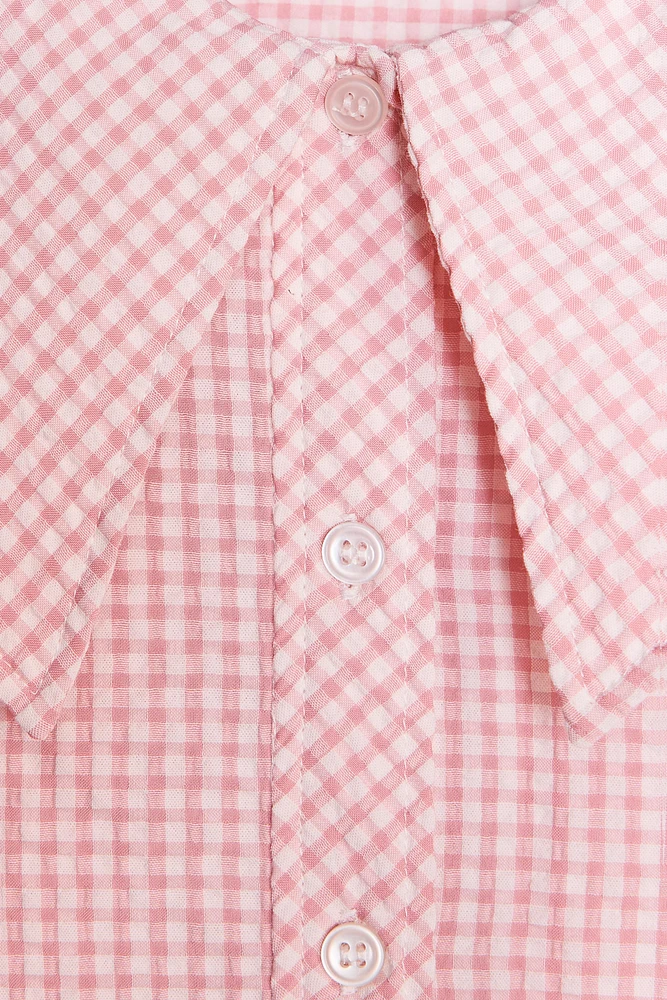 BIB COLLAR GINGHAM SHIRT