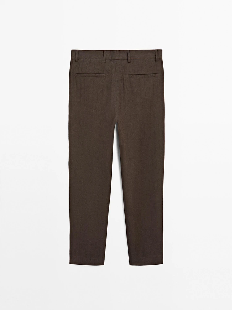 Pantalon straight rayures tennis