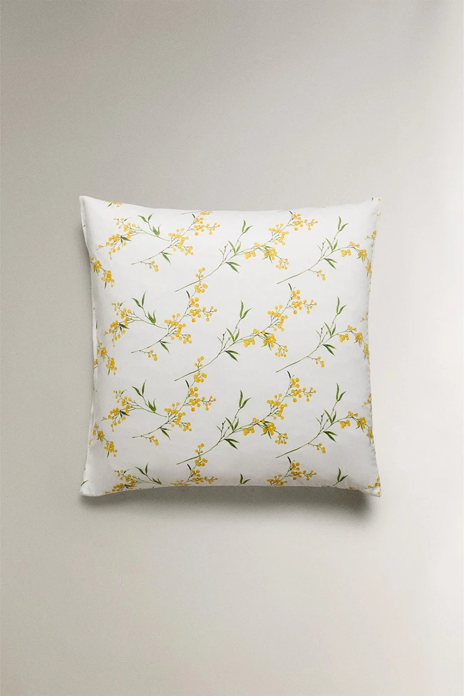 TAIE D’OREILLER SATIN IMPRIMÉ MIMOSA