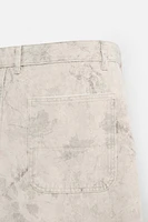 WASHED ABSTRACT PRINT SHORTS