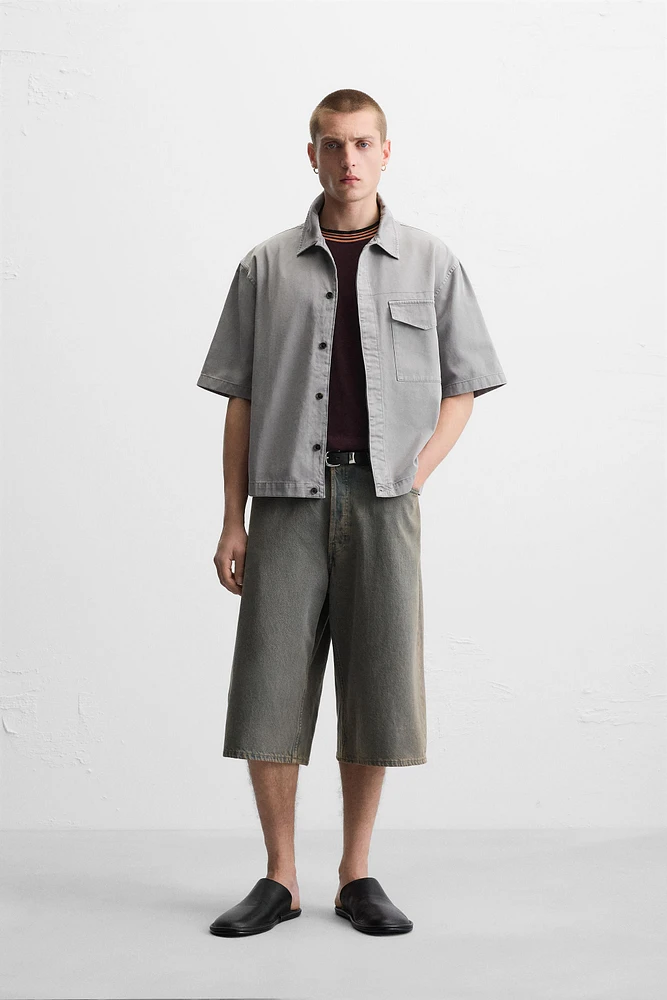 WASHED POCKETED OVERSHIRT