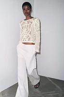 LONG SLEEVE CROCHET TOP