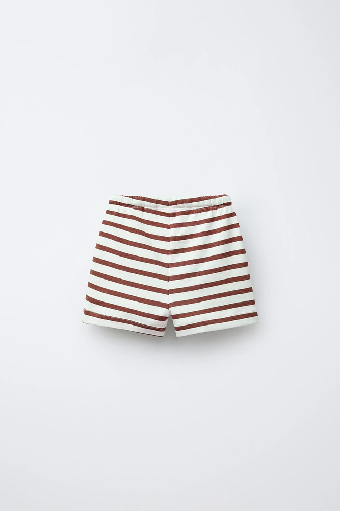 TWO-PACK OF STRIPED AND PLAIN SHORTS