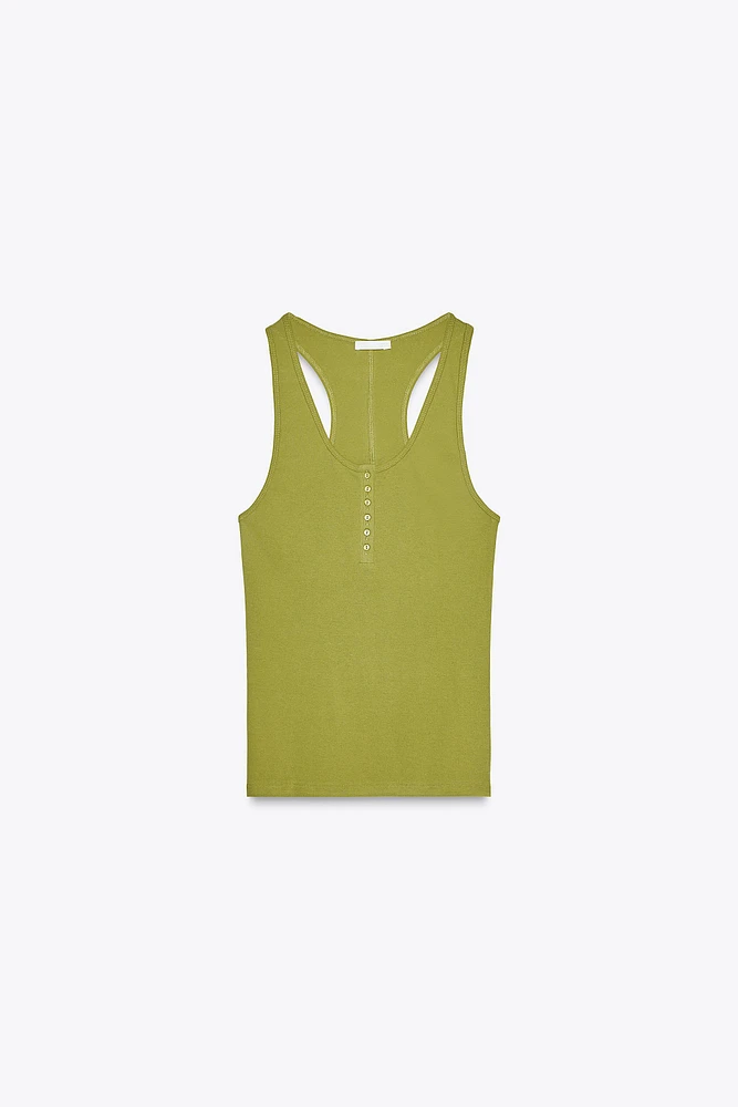 TOP EN COTON BOUTONNÉ