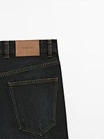 Regular fit overdyed cotton jeans